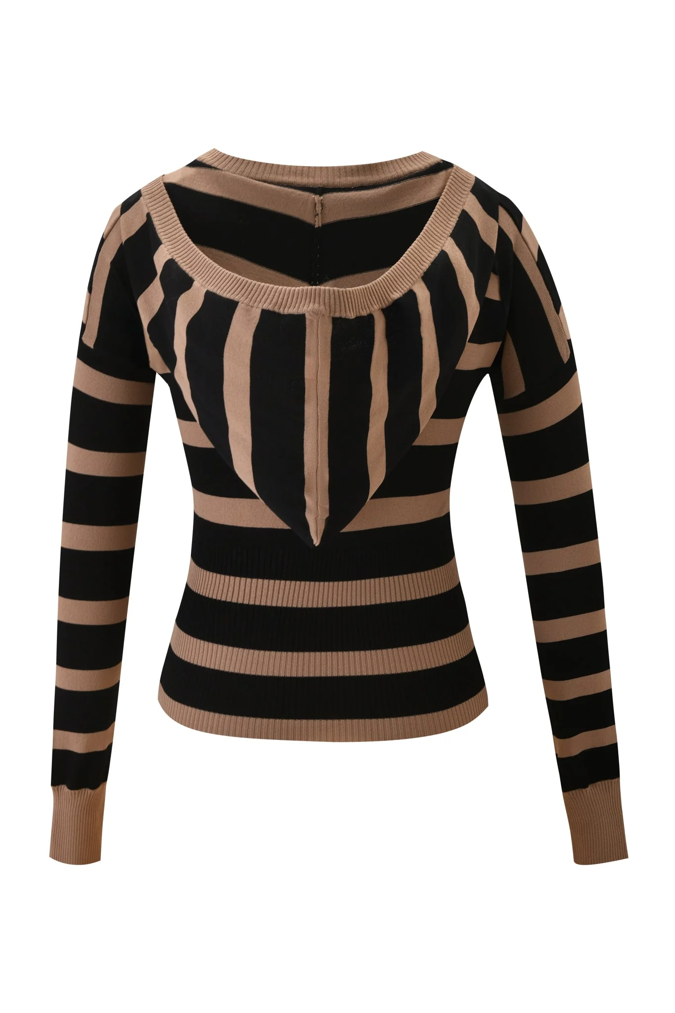 SUZI SWEATER - BLACK AND TAN STRIPE - Image 6