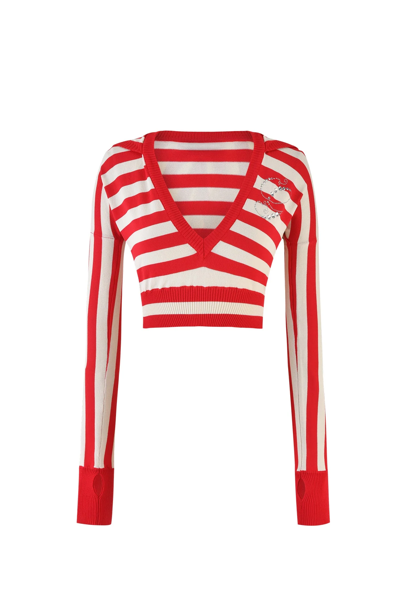 SUZI SWEATER - RED : STRIPE - Image 9