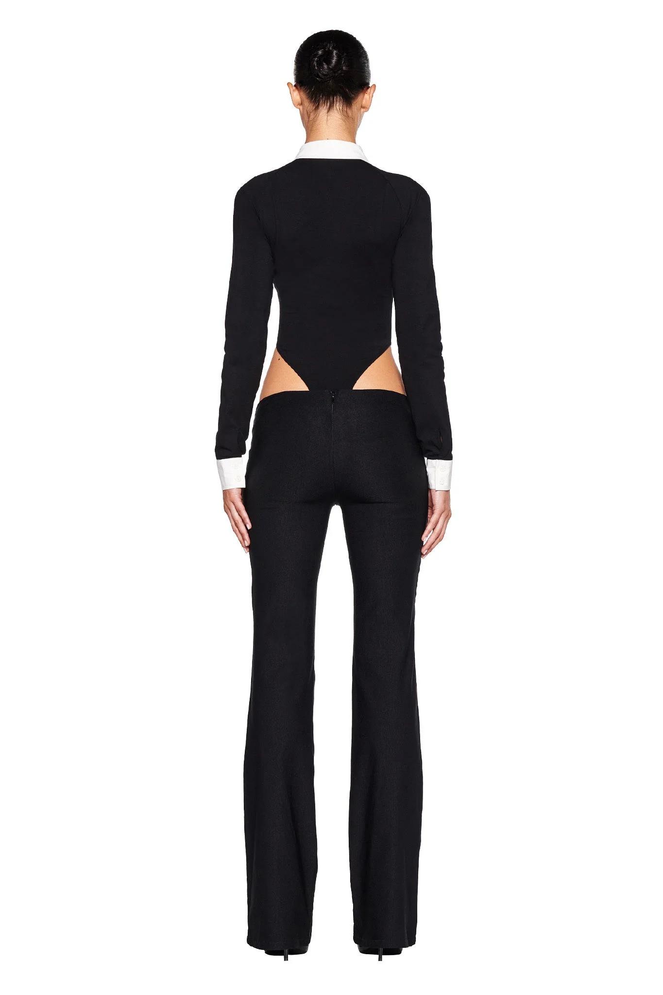 TARA TUXEDO BODYSUIT - BLACK - Image 3