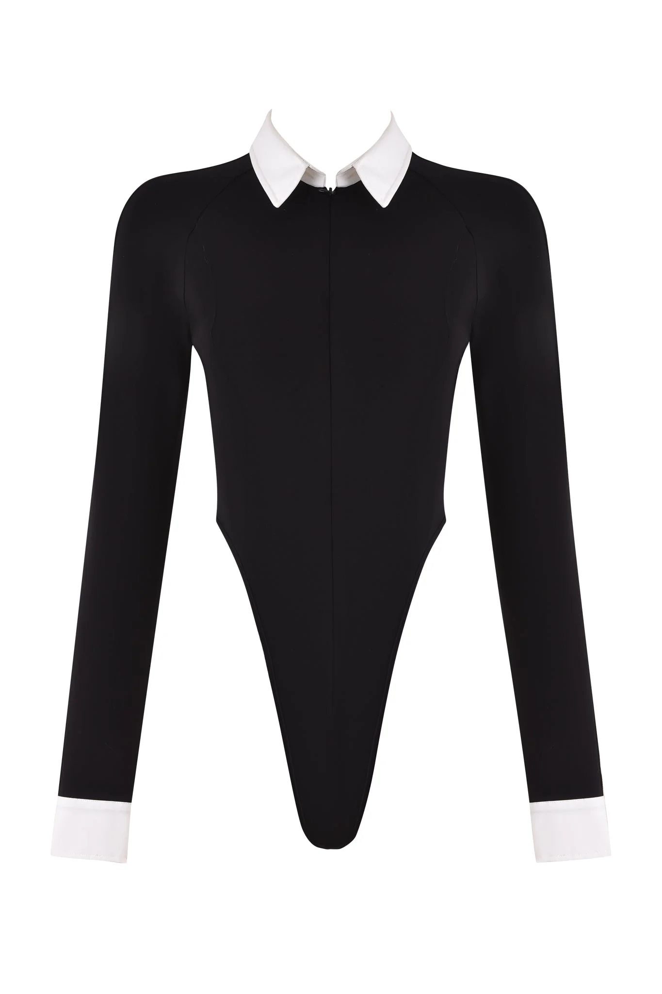 TARA TUXEDO BODYSUIT - BLACK - Image 7