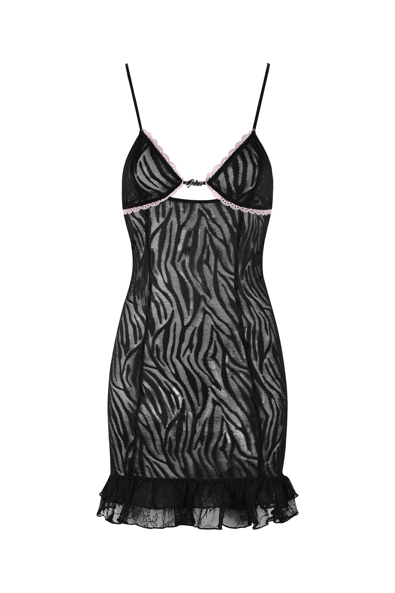 TARAJI SLIP DRESS - BLACK : ZEBRA - Image 4