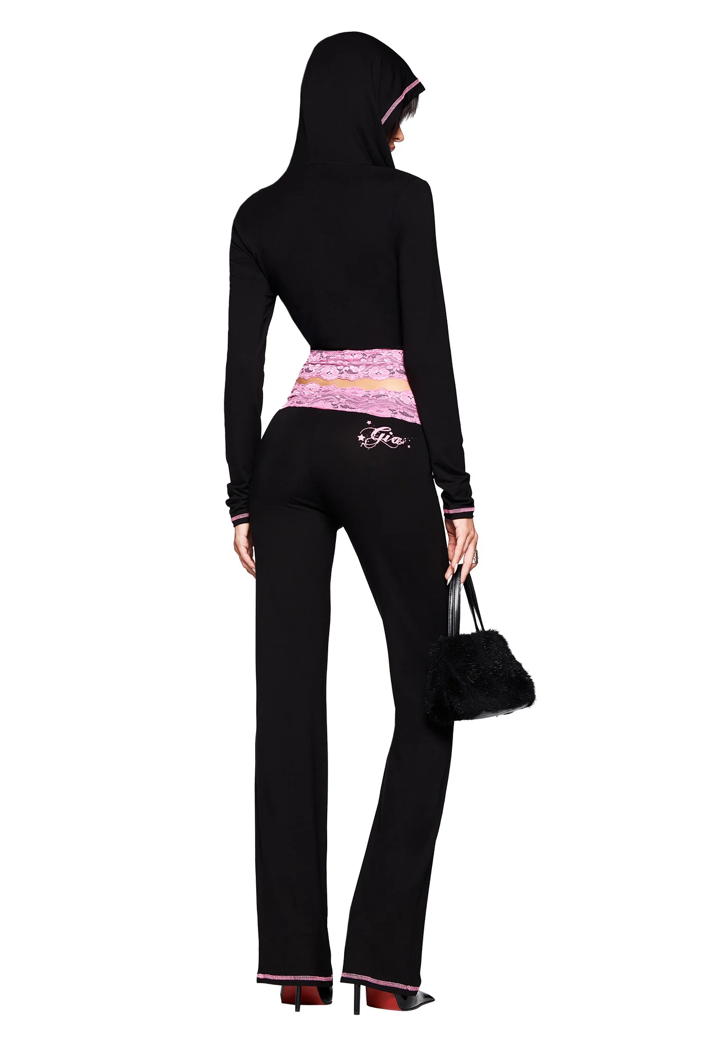 TARSHA JACKET - BLACK/PINK - Image 4