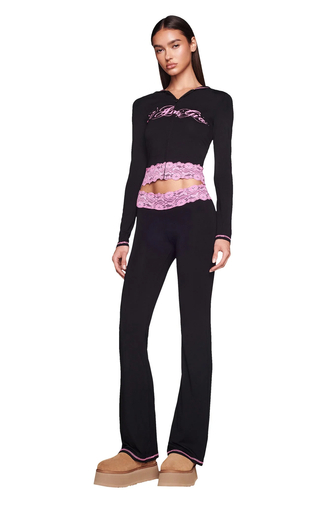 TARSHA JACKET - BLACK/PINK - Image 7