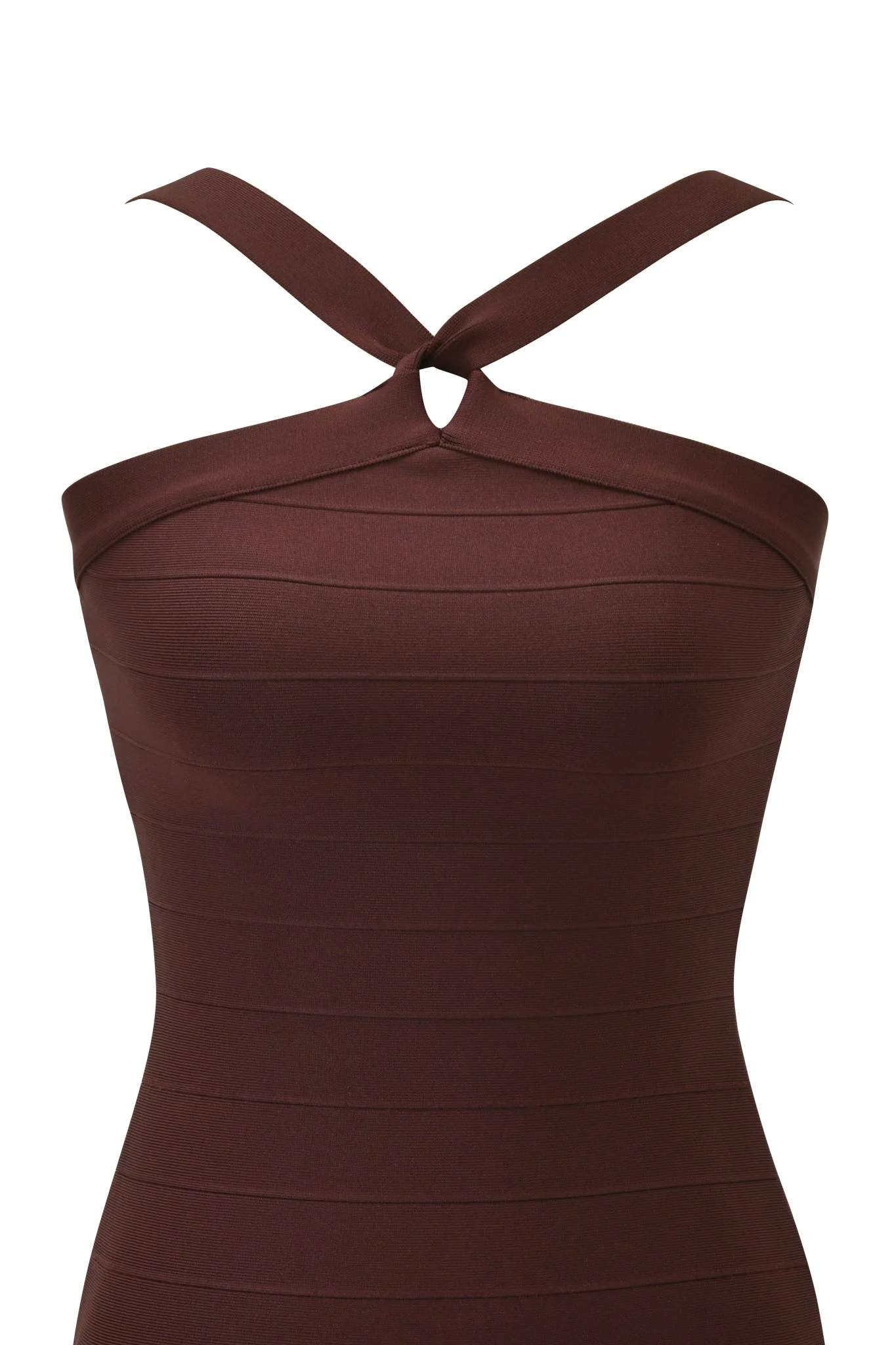 VESPERA BANDAGE MINI DRESS - BROWN - Image 9