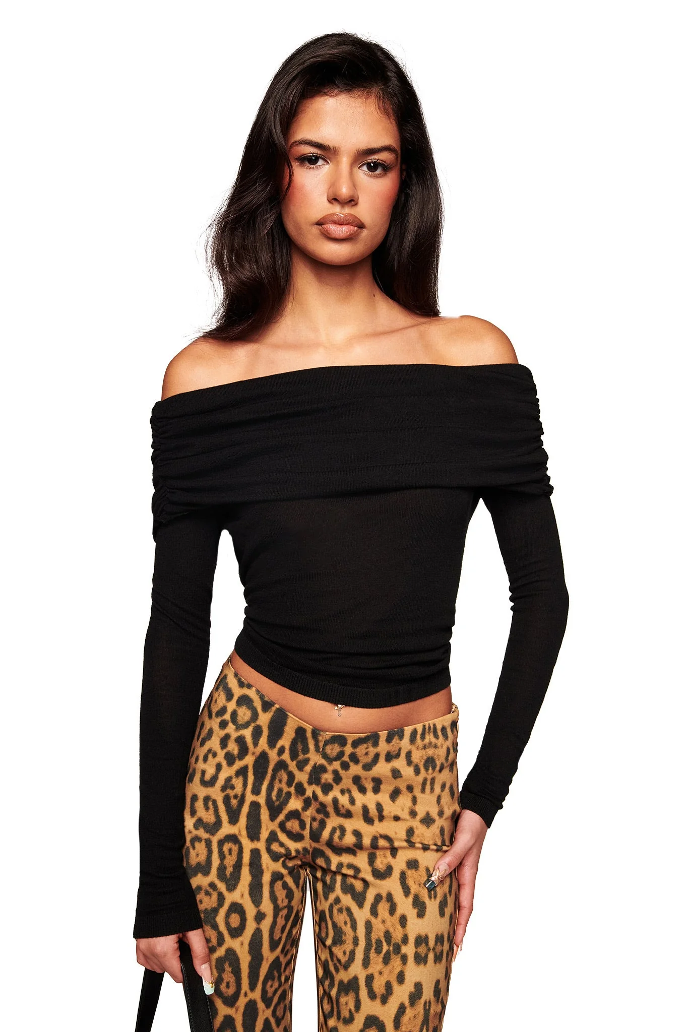 VEYRA LONG SLEEVE TOP - BLACK - Image 4