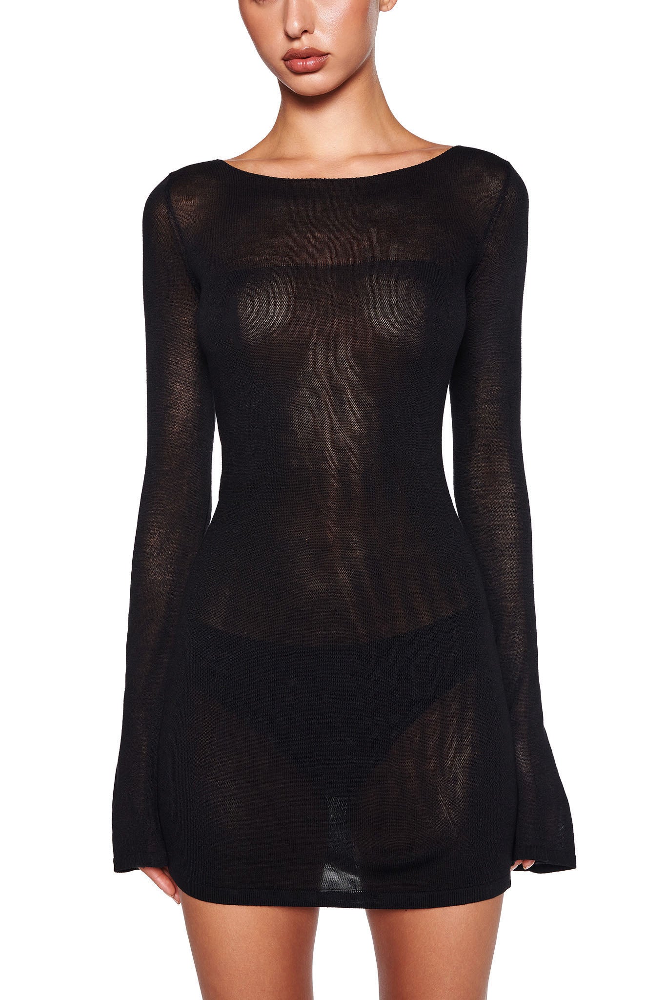 VIOLET KNIT DRESS - BLACK - Image 4