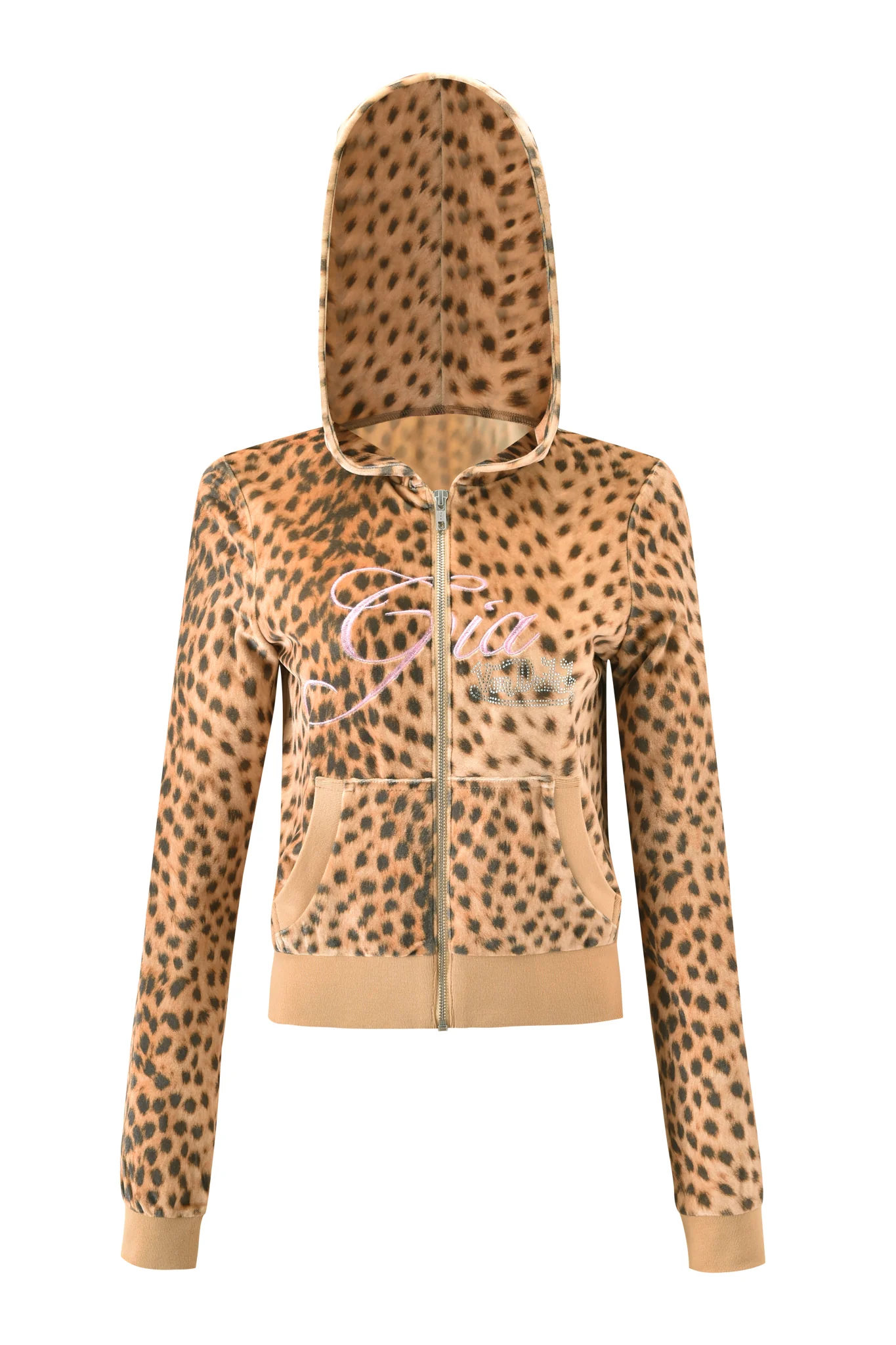 I.AM.GIA X VON DUTCH KAMERON VELOUR JACKET - LEOPARD - Image 10