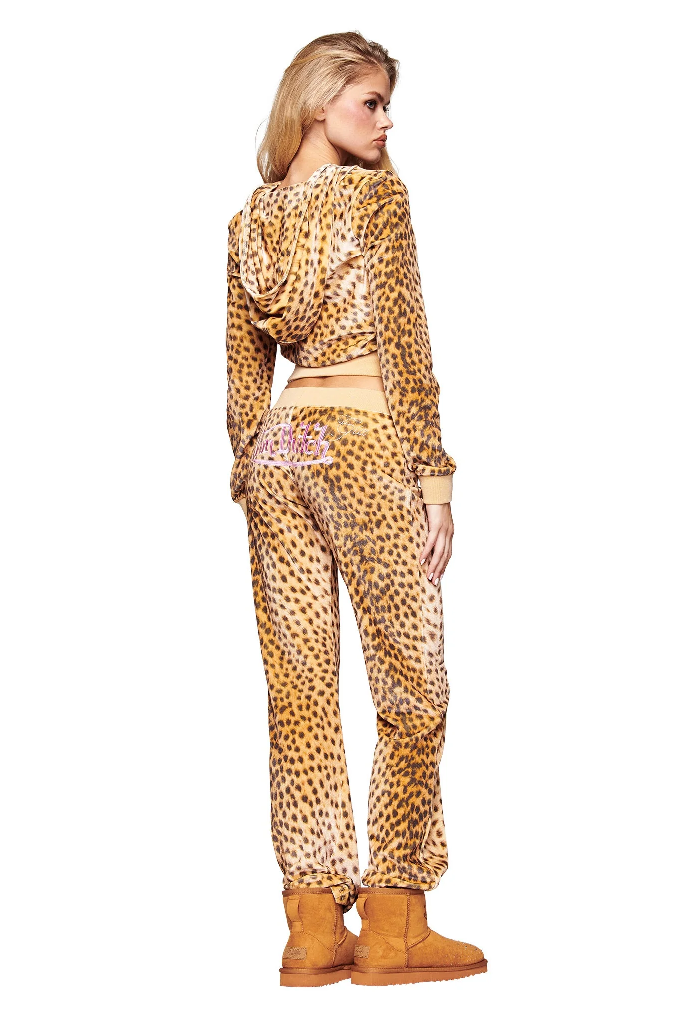 I.AM.GIA X VON DUTCH KAMERON VELOUR TRACKPANT - LEOPARD - Image 3