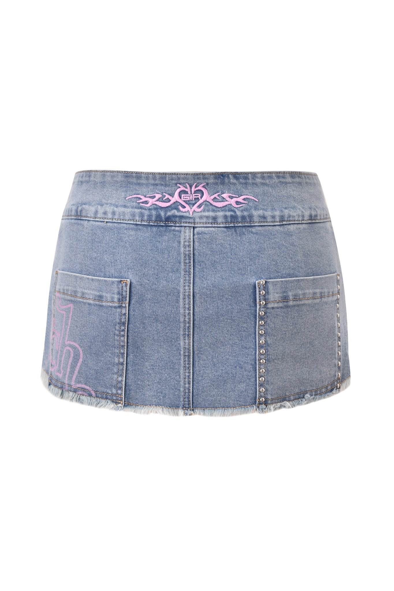 I.AM.GIA X VON DUTCH SYNDRA DENIM MINI SKORT - LIGHT WASH DENIM - Image 11