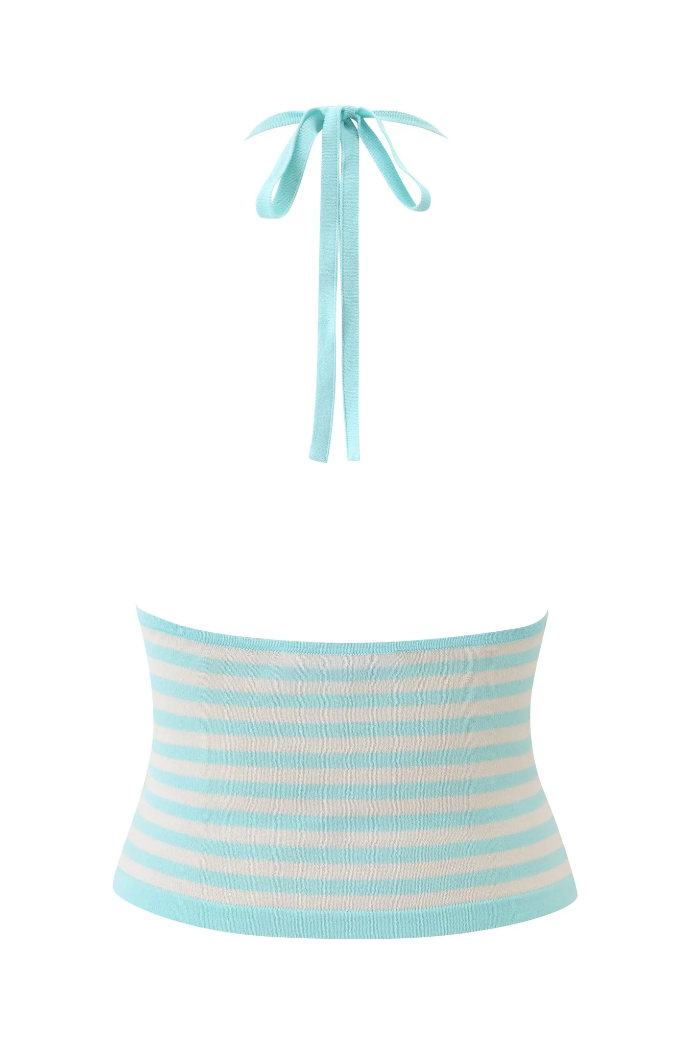 ZINNIA HALTER TOP - BLUE AND IVORY - Image 7