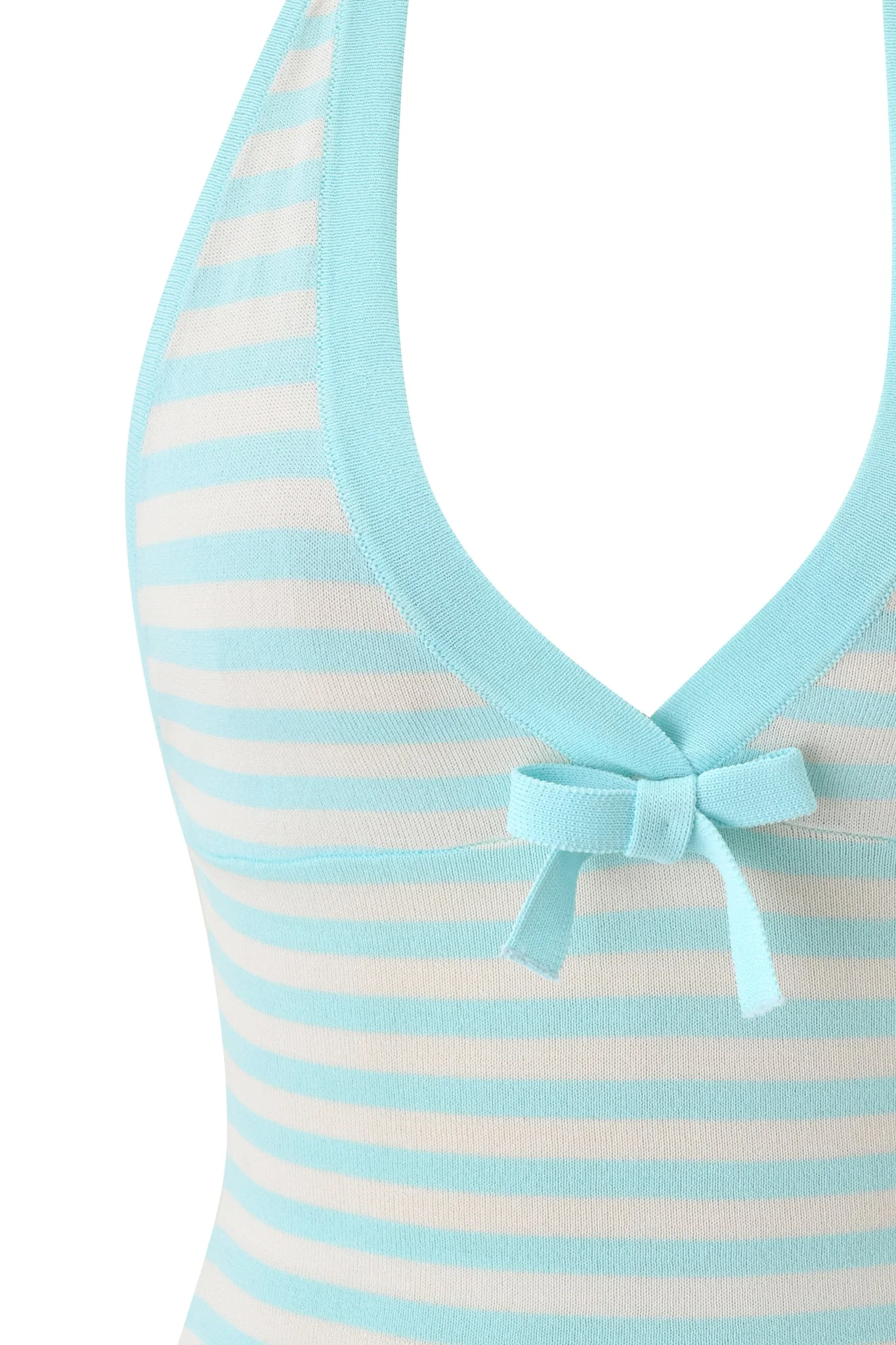 ZINNIA HALTER TOP - BLUE AND IVORY - Image 8