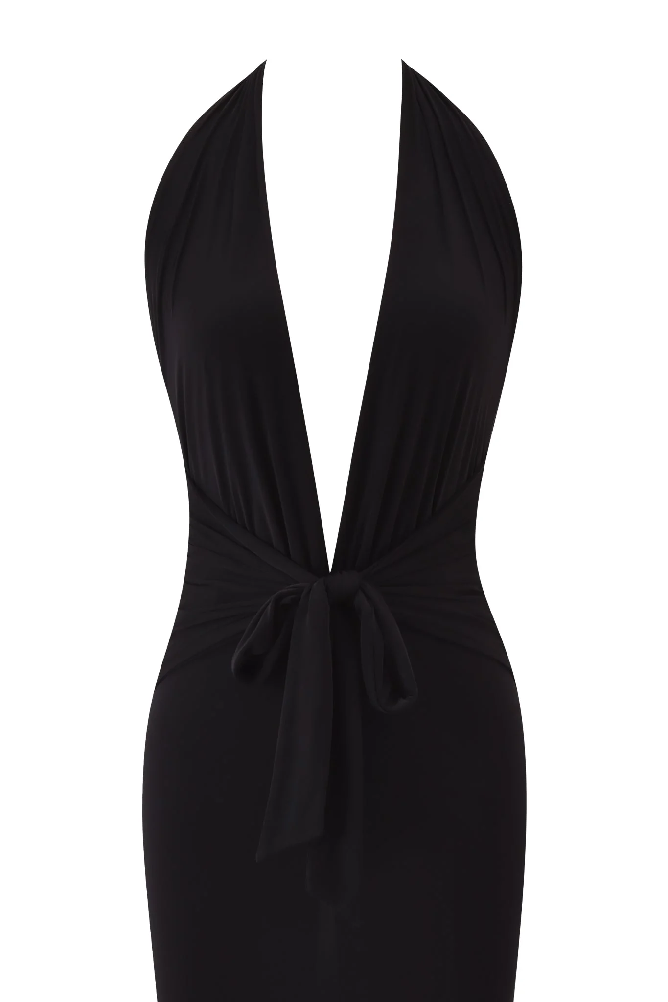 ZIVA PLUNGE TIE MAXI DRESS - BLACK - Image 10
