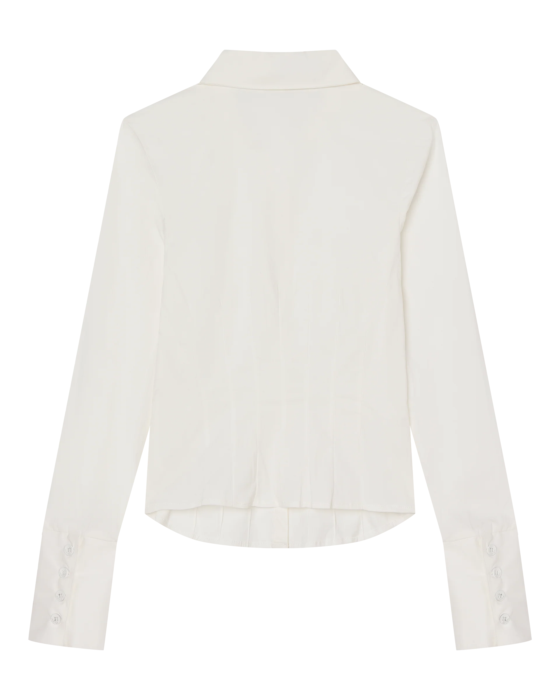 ZOE LONG SLEEVE COTTON BUTTON UP SHIRT - WHITE - Image 5
